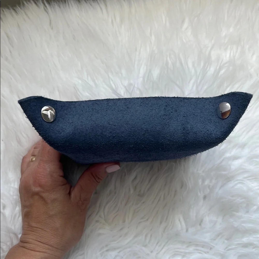 New Leather Catchall Tray, Valet Tray, in Deep Navy